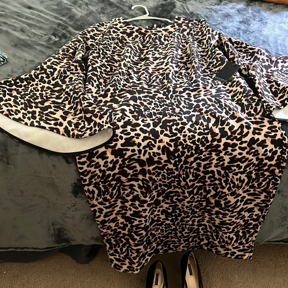 Leopard print dress. Nice for a date night or dressy event and church.